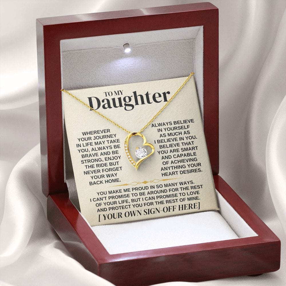 To My Daughter - Personalized Sign-Off - Necklace Gift Set - SS318P