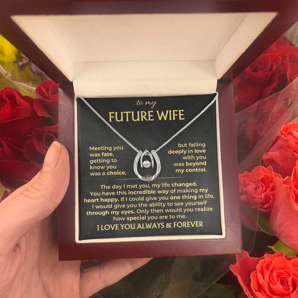 To My Future Wife - I Love You Forever - White Gold Necklace Gift Set - SS602