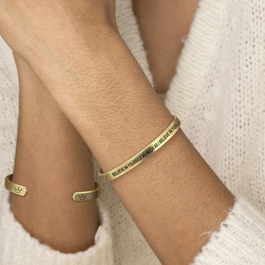 "Whenever your crown gets heavy, remember whose daughter you are" - Cuff Bracelet - SS489