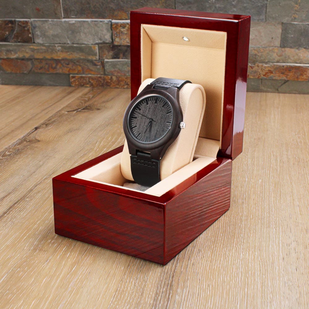 To My Dearest Grandson - Engraved Wood Watch - SS482G