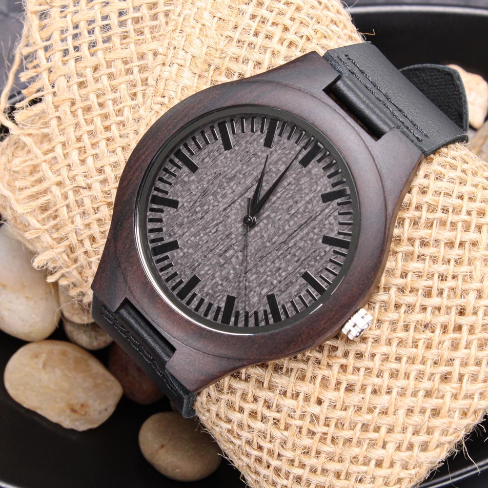 To My Dearest Grandson - Engraved Wood Watch - SS482G