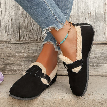 CozyPlush™ Women's Winter Flats – Soft, Warm Slip-Ons with Plush Lining