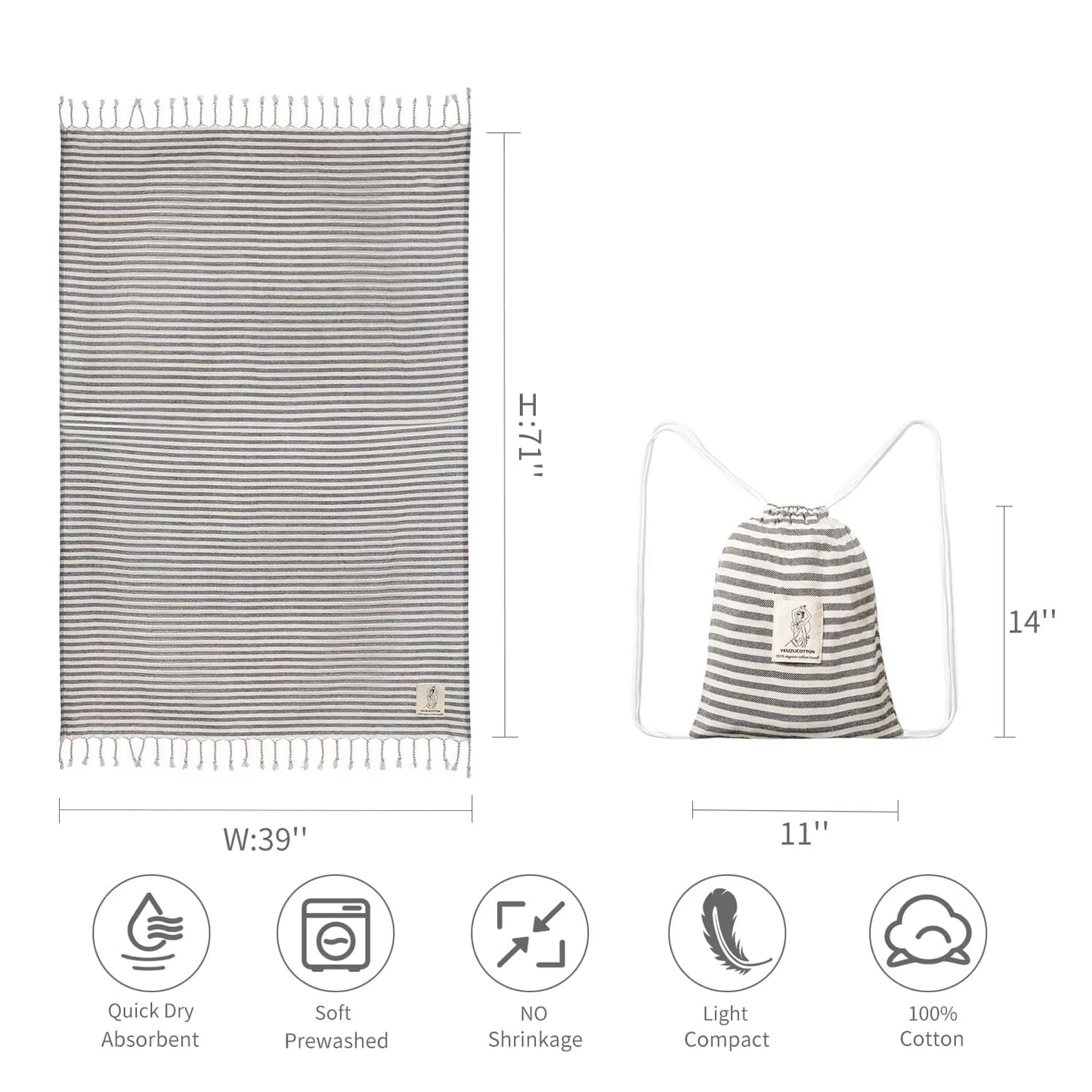 🏖️ The ChillWrap™ Turkish Travel Towel