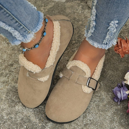 CozyPlush™ Women's Winter Flats – Soft, Warm Slip-Ons with Plush Lining