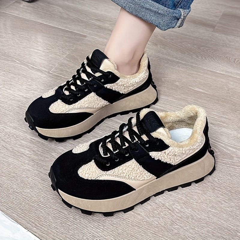 CozyStride™ Women’s Plush Sneakers – The Ultimate Non-Slip, Fuzzy Comfort for Winter Walks!