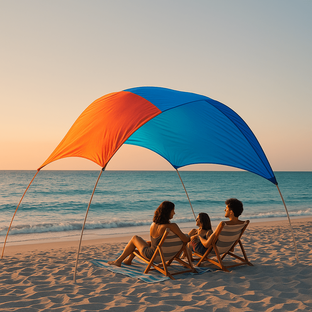 CoastFlow™ Sail Shade — 4 × 2 m UPF 50+ Ultra-Light Beach Canopy