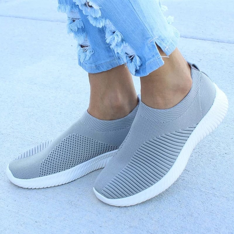 EleganceStride™: Women's Breathable Knit Slip-On Sneakers