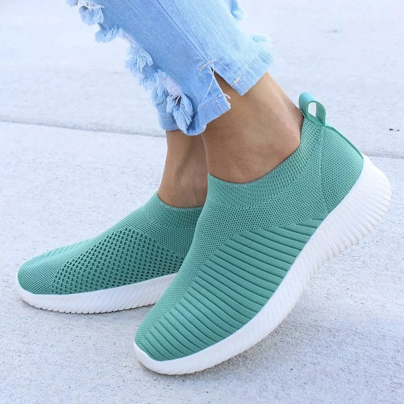 EleganceStride™: Women's Breathable Knit Slip-On Sneakers