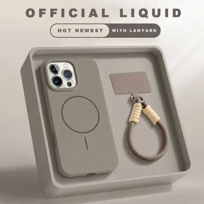 Magnetic Silicone Magsafe Case with Lanyard