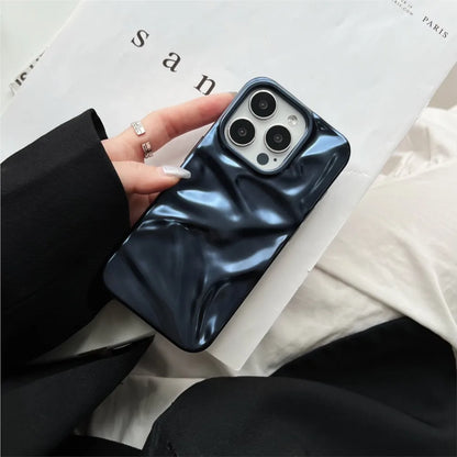Matte Silver Water Ripple Shockproof Phone Case