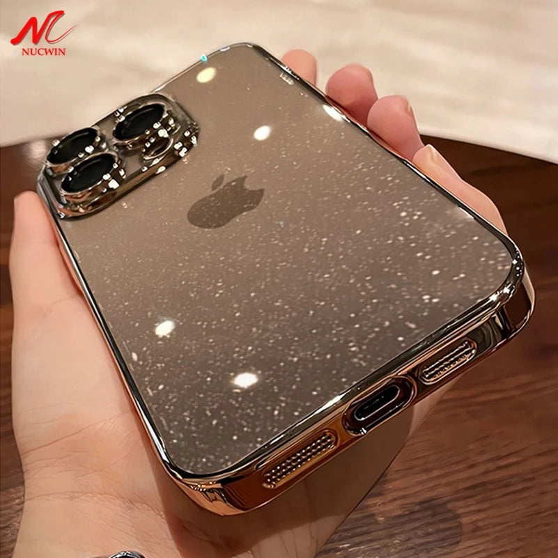 Glitter Transparent Plating Phone Case