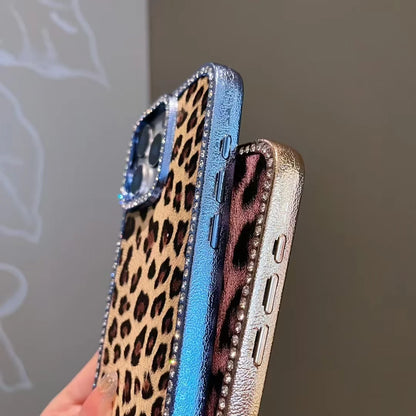 Leopard Print Diamond Phone Case