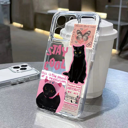 Black Cat Transparent Phone Case