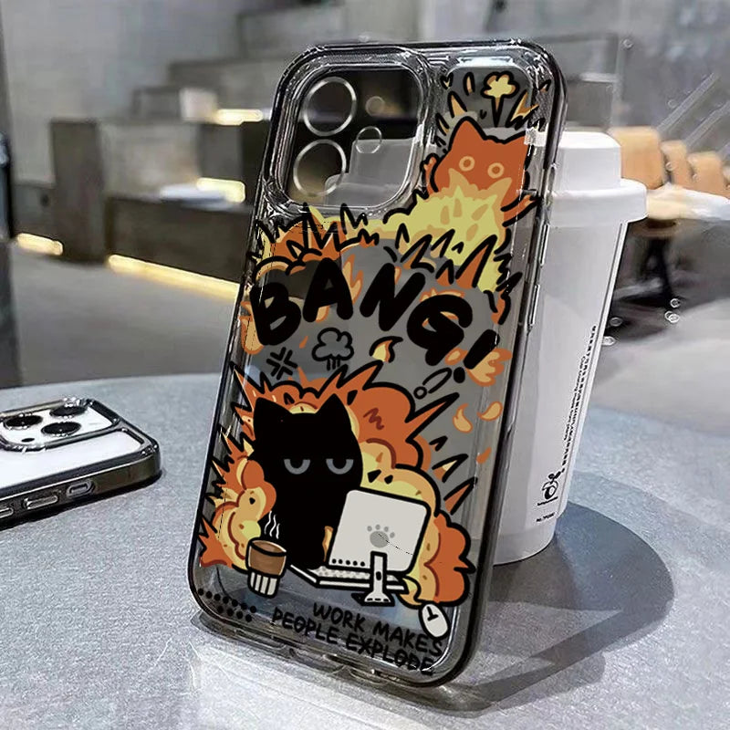 Black Cat Transparent Phone Case