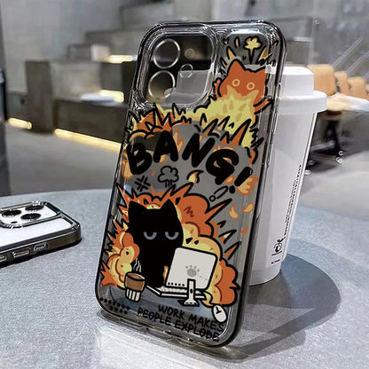 Black Cat Transparent Phone Case