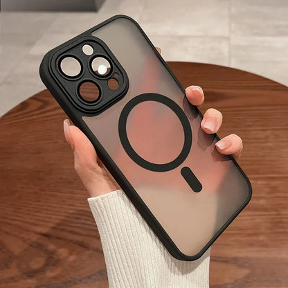 Magnetic Matte Translucent Armor Case For iPhone