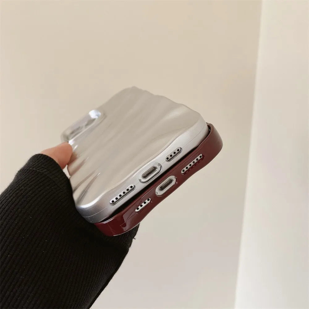 Electroplated 3D Wave Glossy TPU Phone Case
