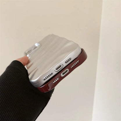 Electroplated 3D Wave Glossy TPU Phone Case