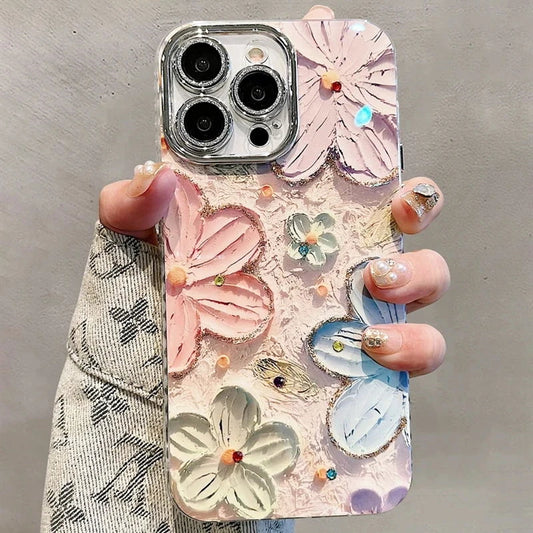 Flowers Glitter Phone Case