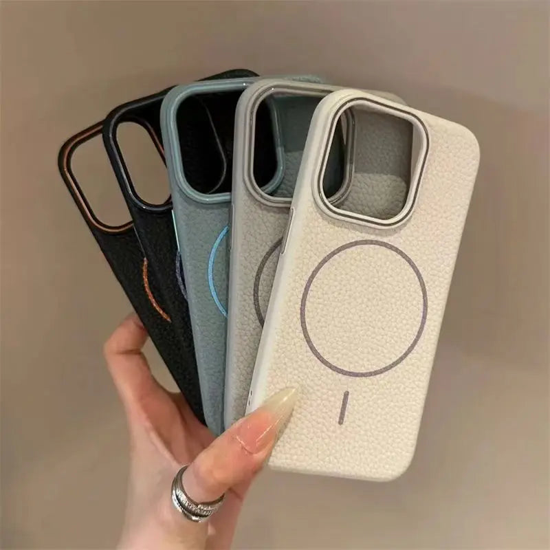 Magsafe Lichee Pattern Magnetic Case For iPhone