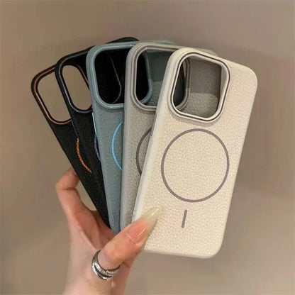 Magsafe Lichee Pattern Magnetic Case For iPhone