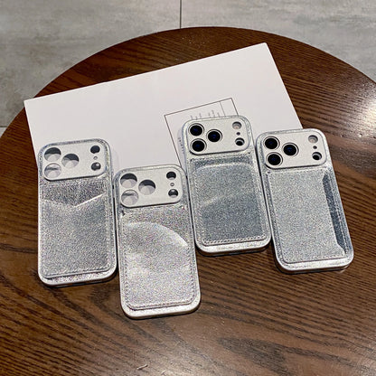 Litchi Leather Card Holder Phone Case