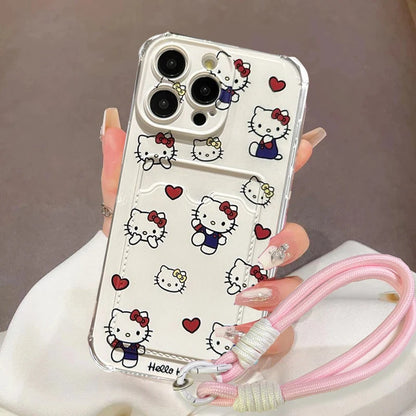 Hello Kitty Card Holder Lanyard Phone Case