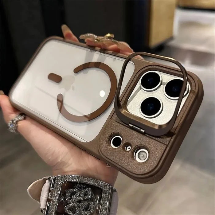 Transparent Magnetic Bracket Phone Case