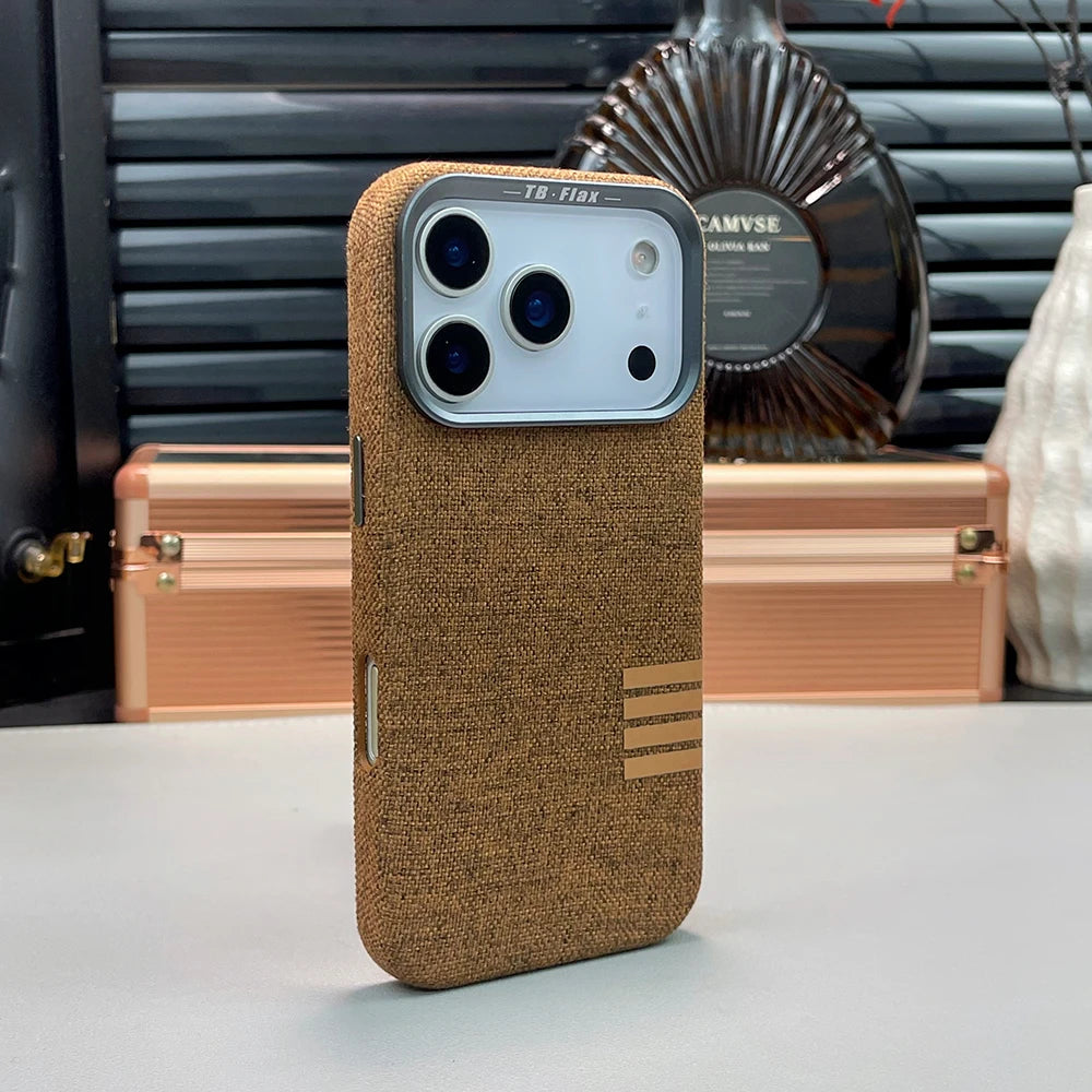Retro Linen Fabric Magnetic Phone Case