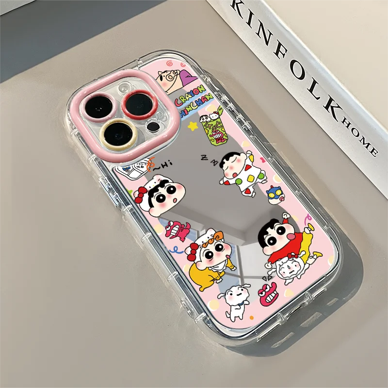 Hello Kitty & Crayon Shin Chan Cartoon Mirror Phone Case