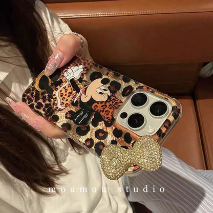 Minnie Bowknot Leopard Phone Case