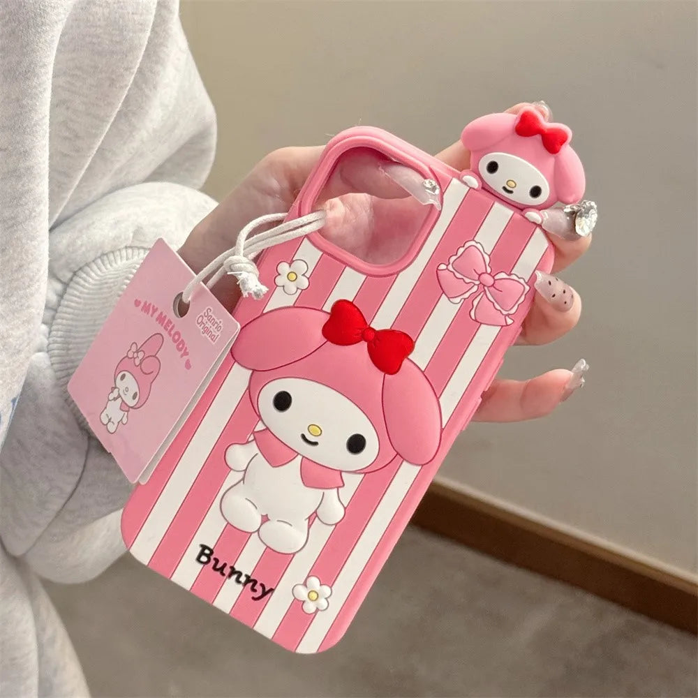 3D Cartoon Sanrio & Stitch Phone Case
