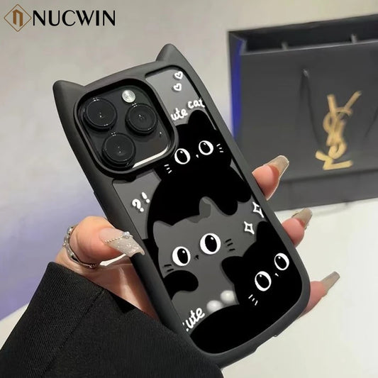 Cute Cat Ears Transparent Phone Case