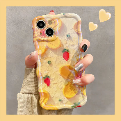 Laser Floral Glitter Silicone Phone Case