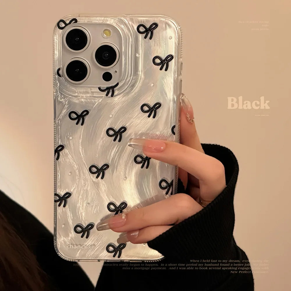 Laser Silver Bow Knot Phone Case