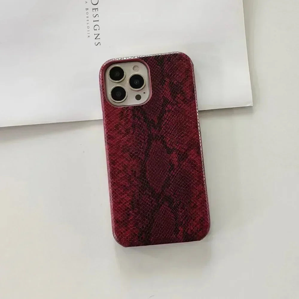 Python Pattern Leather Phone Case