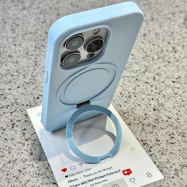 Liquid Silicone Magnetic Ring Holder Phone Case