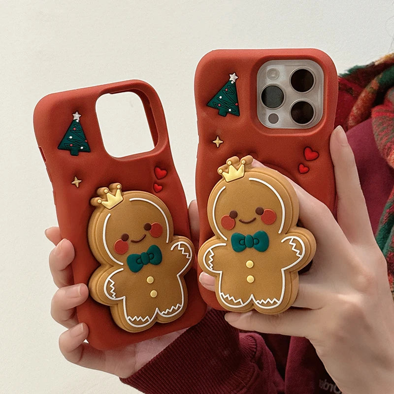 Red Christmas Gingerbread Man Phone Case