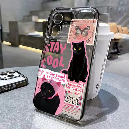 Black Cat Transparent Phone Case