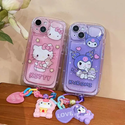 Hello Kitty Kuromi 3D Dog Chain Phone Case