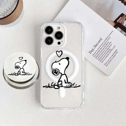Snoopy Magnetic Transparent Phone Case