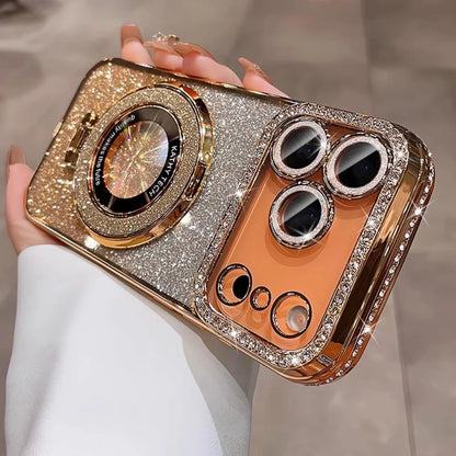 Plating Diamond Glitter Stand Case