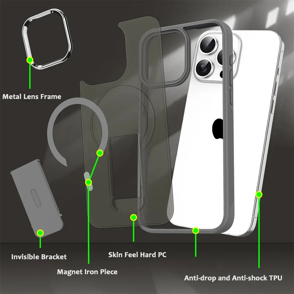 Magnetic Folding Stand Translucent Case iPhone