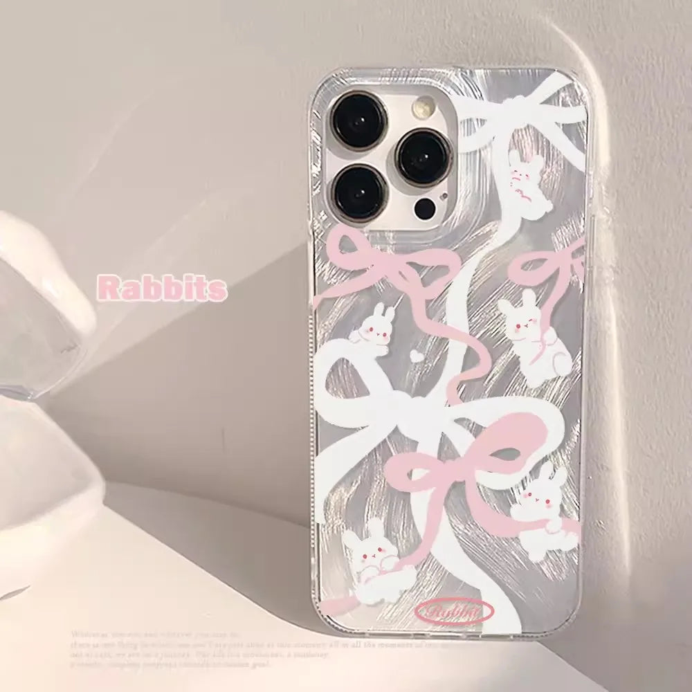 Laser Silver Bow Knot Phone Case