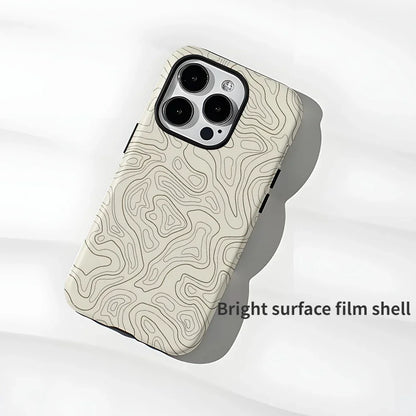 Wave Pattern Double-Layer Phone Case For iPhone