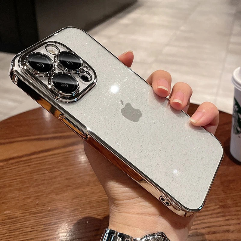 Glitter Transparent Plating Phone Case