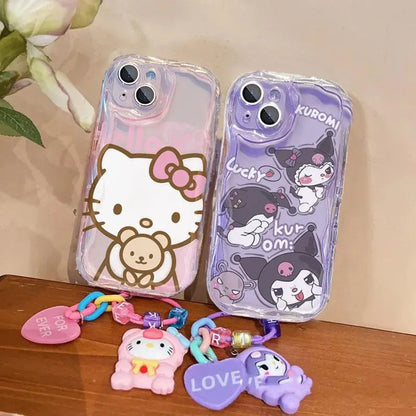 Sanrio Kuromi Hello Kitty Hand Chain Phone Case