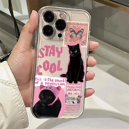 Black Cat Transparent Phone Case