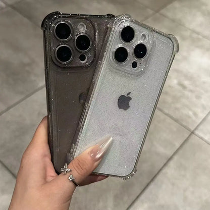 Glitter Clear Silicone Case For iPhone