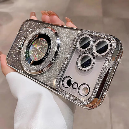 Plating Diamond Glitter Stand Case